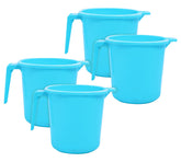 Heart Home Square Large Plastic Bathroom Mug, 2 Litre- Pack of 4 (Blue)-50HH0841